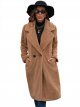 Single-Breasted Mid-Plush Trench Coat Loose-Collar Lambswool Coat